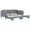 vidaXL daybed med udtr&aelig;k 100x190 cm stof lysegr&aring;