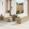 vidaXL Havesofa S&aelig;t med pude med pude 9 pcs Beige og creme Poly Rattan