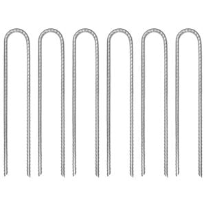 vidaXL teltpl&oslash;kker 6 stk. U-form 30 cm &Oslash;7 mm galvaniseret st&aring;l