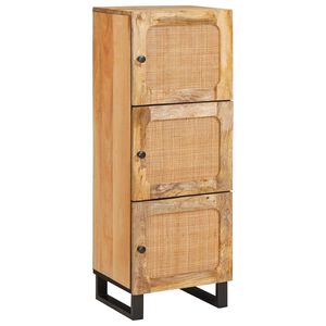 vidaXL Highboard med opbevaring Brun 90 x 33 x 75 cm Massivt mangotr&aelig;