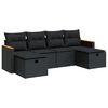 vidaXL sofas&aelig;t til haven 6 dele med hynder polyrattan sort