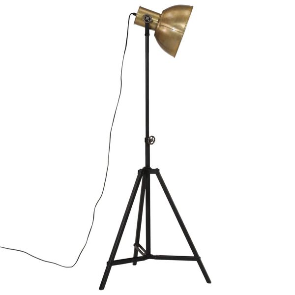 vidaXL gulvlampe 61x61x90/150 cm 25 W E27 antik messingfarve