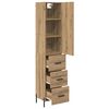 vidaXL Highboard Artisan Egetr&aelig; 34,5 x 34 x 180 cm Konstrueret tr&aelig;