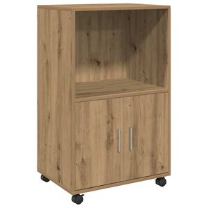 vidaXL rullebord 55x40x91 cm konstrueret tr&aelig; egetr&aelig;sfarve