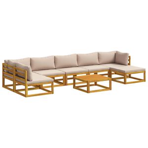 vidaXL Sofa S&aelig;t 8 stk. Naturfarvet Massivt Akacietr&aelig;