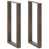 vidaXL barbordsben U-formet 2 stk. naturst&aring;l 40x(90-91) cm st&aring;l