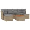 vidaXL sofas&aelig;t til haven 7 dele med hynder polyrattan beige