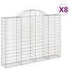 vidaXL buede gabionkurve 8 stk. 200x30x140/160 cm galvaniseret jern