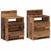 vidaXL sengeborde 2 stk. med 2 skuffer 40x33x60 cm antikt tr&aelig;