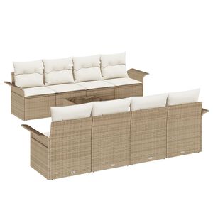 vidaXL Havesofa S&aelig;t 9 pcs Beige Poly rattan
