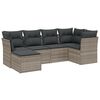 vidaXL sofas&aelig;t til haven 6 dele med hynder polyrattan lysegr&aring;