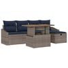 vidaXL Havesofa S&aelig;t 6 pcs Gr&aring; polyrattan