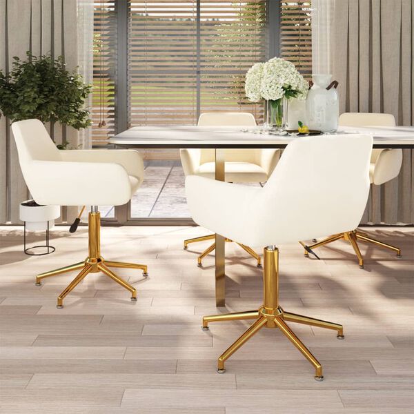 vidaXL drejelige spisebordsstole 4 stk. fl&oslash;jl cremefarvet