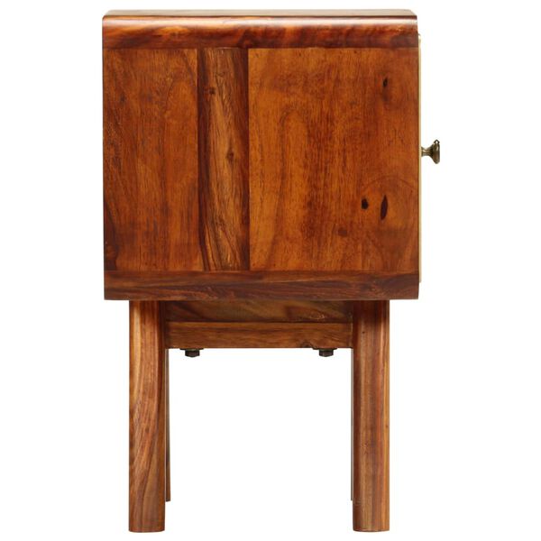 vidaXL natbord massivt akacietr&aelig; med gyldent print 49 x 40 x 30 cm