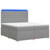 vidaXL Boxmadras med topmadras Lysegr&aring; 200 x 200 cm Stof