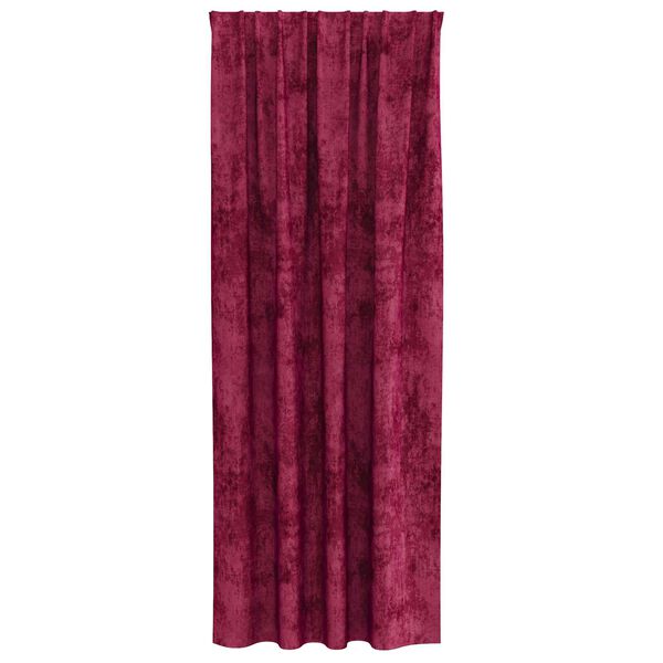 vidaXL Velour Gardiner med gardiner 2 pcs Vinr&oslash;d 245 x 140 cm Fl&oslash;jl