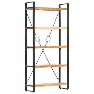 vidaXL bogreol med 5 hylder 90x30x180 cm massivt akacietr&aelig;