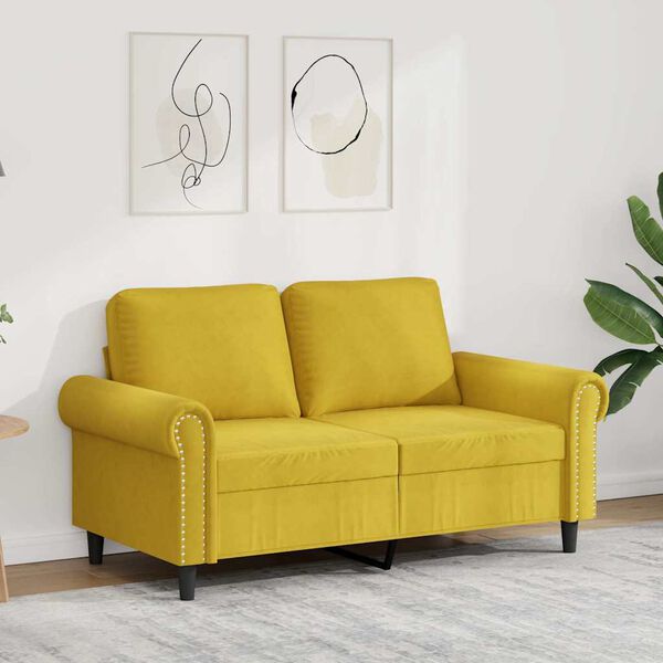 vidaXL 2-personers sofa 120 cm fl&oslash;jl gul
