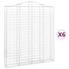 vidaXL buede gabionkurve 6 stk. 200x30x220/240 cm galvaniseret jern