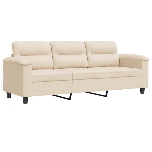 vidaXL 3-personers sofa 180 cm mikrofiberstof beige