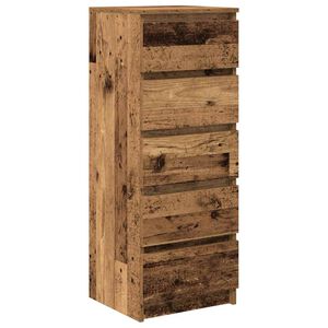 vidaXL sk&aelig;nk med skuffer 37,5x35x99 cm konstrueret tr&aelig; antikt tr&aelig;
