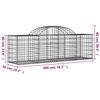 vidaXL buede gabionkurve 15 stk. 200x50x60/80 cm galvaniseret jern
