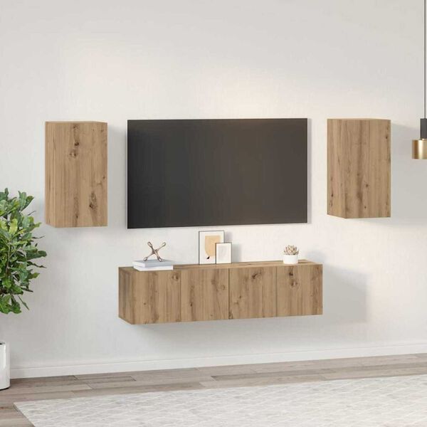 vidaXL TV-m&oslash;bels&aelig;t 4 pcs artisan eg 30.5 x 30 x 60 cm Konstrueret tr&aelig;