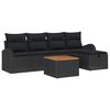vidaXL Havesofa S&aelig;t 6 stk. Sort Poly rattan