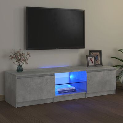 vidaXL tv-bord med LED-lys 140x40x35,5 cm betongrå