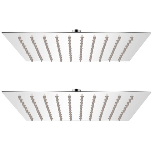vidaXL bruserhoveder rainshower 2 stk. rustfrit st&aring;l 20 x 20 cm