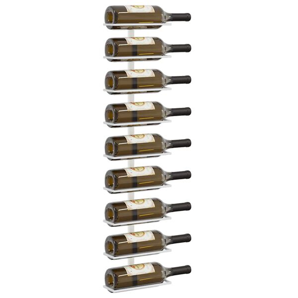 vidaXL v&aelig;gh&aelig;ngt vinreol til 9 flasker jern hvid