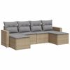 vidaXL sofas&aelig;t til haven 6 dele med hynder polyrattan beige