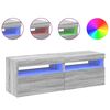 vidaXL tv-borde med LED-lys 2 stk. 60x35x40 cm gr&aring; sonoma-eg