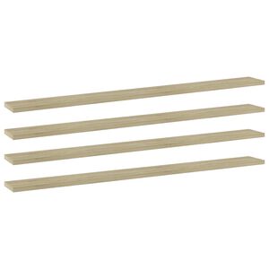 vidaXL boghylder 4 stk. 100x10x1,5 cm konstrueret tr&aelig; sonoma-eg
