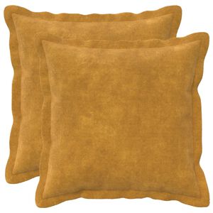 vidaXL Pudebetr&aelig;k 2 pcs HOUTEN Gul 35 x 35 cm Mikrofiber Fleece