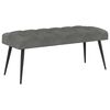 vidaXL B&aelig;nk med knap tufting M&oslash;rkegr&aring; 110 x 40 x 46 cm Fl&oslash;jl