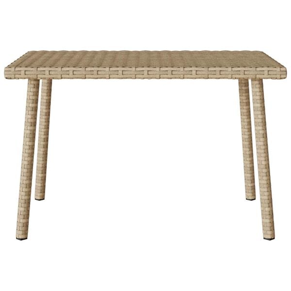 vidaXL havesofabord 60x40x37 cm firkantet polyrattan beige