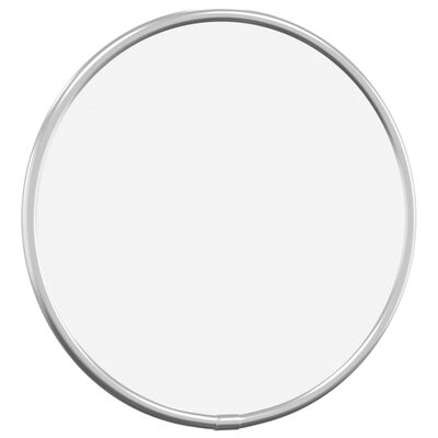 vidaXL vægspejl Ø 20 cm rund sølvfarvet