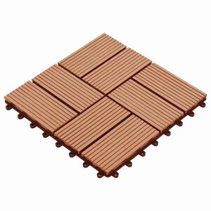 vidaXL Terrasse Flise 11 pcs Teaktr&aelig; 30 x 30 cm WPC