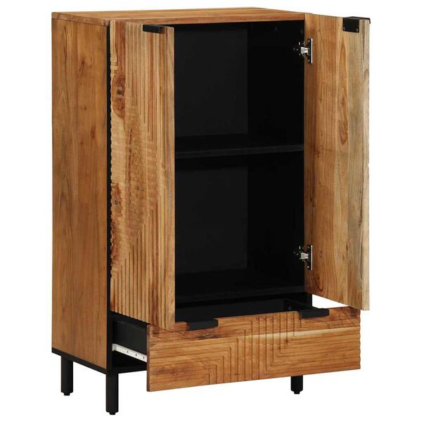 vidaXL Highboard Naturfarvet 60 x 33,5 x 100 cm Massivt Akacietr&aelig;