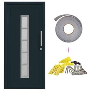 vidaXL Hovedd&oslash;r 108 x 208 cm PVC Antracit