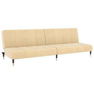 vidaXL 2-personers sovesofa fl&oslash;jl cremefarvet