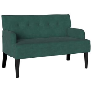 vidaXL Chesterfield b&aelig;nk M&oslash;rkegr&oslash;n 112 x 65,5 x 75 cm Fl&oslash;jl
