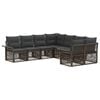 vidaXL Havesofa S&aelig;t 8 stk. 8-Antal s&aelig;der Gr&aring; og M&oslash;rkegr&aring; polyrattan