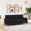 vidaXL 3-personers sofa med pyntepuder 180 cm velour sort
