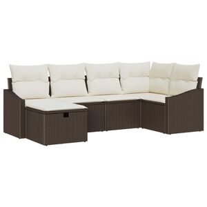 vidaXL Sofa S&aelig;t med pude 6 pcs polyrattan