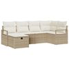 vidaXL Sofa Sæt med pude 6 pcs Beige og creme polyrattan