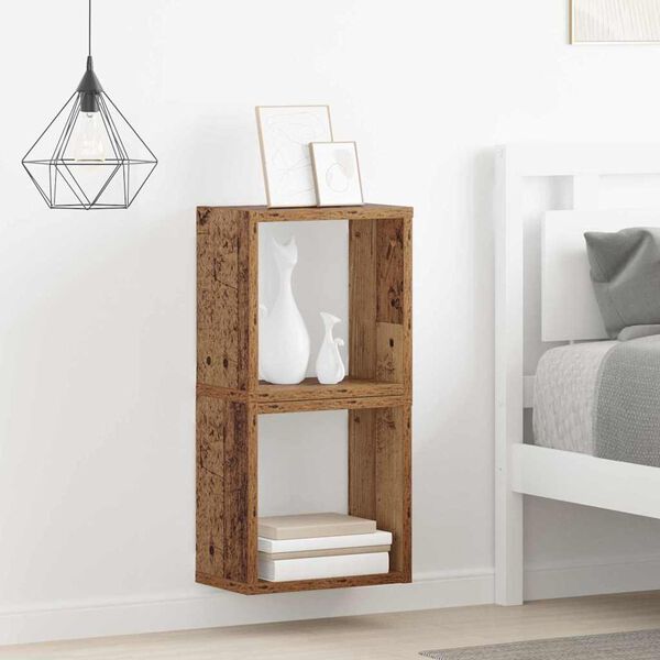 vidaXL Væghylder 2 pcs Gammelt træ 26 x 15 x 26 cm Konstrueret træ