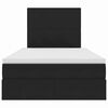 vidaXL Seng med opbevaring og madras Sort 120 x 190 cm Fl&oslash;jl