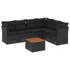 vidaXL sofas&aelig;t til haven 7 dele med hynder polyrattan sort
